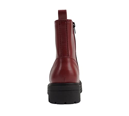 Image of Soda FIRM - Lug Sole Combat Ankle Bootie Lace up w /Side Zipper