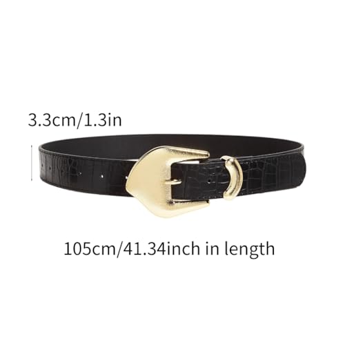 Fashionable Gold Buckled Waist Belt for Women Soft PU Leather Waist Cinching Strap for Casual or Formal Outfits3