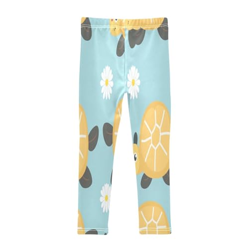 Toddler Girls Leggings Printed Yoga Pants Leggings White Flower Cartoon Turtle for Kids2