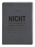  Terminplaner A5 Lederlook 2024 Schwarz: Terminplaner Lederlook A5