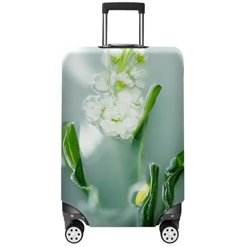 Travel Luggage Cover Suitcase Protector Scratch-Resistant Fit Not Included Suitcase Flowers In Water L-26-28in