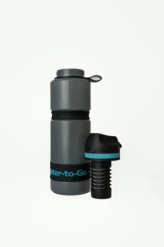 WATER TO GO Gourde de 0,75 l, avec filtre – Buvez de l'eau directement depuis la rivière, le lac ou la conduite | Ultra légère et sans BPA | Puissance de filtration de 200 l | Parfait pour les voyages