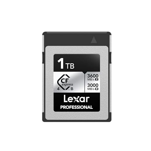 Lexar 1TB Professional CFexpress Type B Silver 4.0 Memory Card, for Photographers, Videographers, Up to 3600/3000 MB/s, 8K Video (LCXEXS4001T-RNENG)