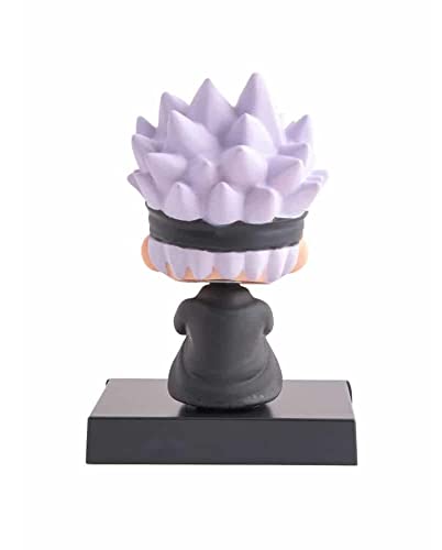 Image of Awestuffs Phone Holder Bobblehead Action Figure for Car Dashboard, Office Desk & Study Table (Pack of 1) (Satoru Gojo Sitting)