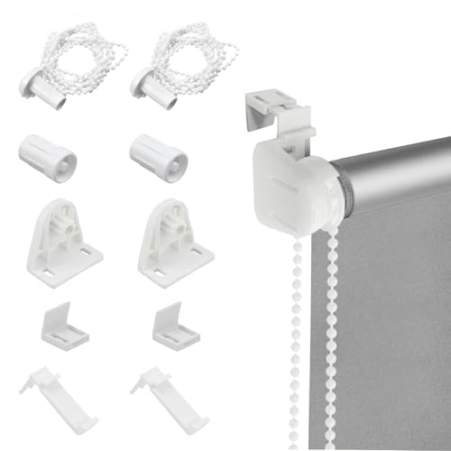 2 Juegosde Repuestos para Estores Enrollables,Mecanismo Estor Enrollable de Doble con Plastico Embrague Ciego Cadena de Cuentas,para Persianas Enrollables