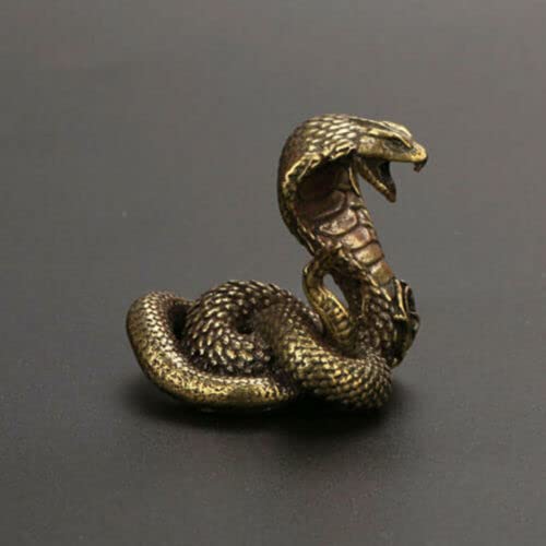 TEAMWILL Small Brass Metal Statue Ornament Animal Figurines Figurine House Decoration 1PC (Snake B (1PC)