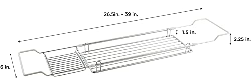 Nh Neuhome NH-1754W Organize It All Expandable Chrome Bathtub Caddy/Tray thumb #4