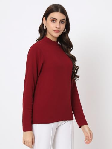 Image of Istyle Can Solid HIgh Neck Full Sleeve Stretchable Slim Fit Top for Women | Tops for Women | high Neck top for Women | Winter Tops for Women