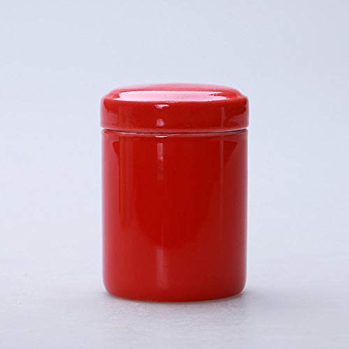 GBCJ Accessoires pour Service à thé Mini théière en céramique Pot de Stockage réservoir Trompette Pot de Bonbons scellé Pot thé Ensemble Accessoires-élégant Rouge Services à thé Cover