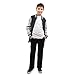 Buyless Fashion Boys Pants Flat Front Straight Cut Wide Corduroy Pattern - 17W1424-BLK-2 Black