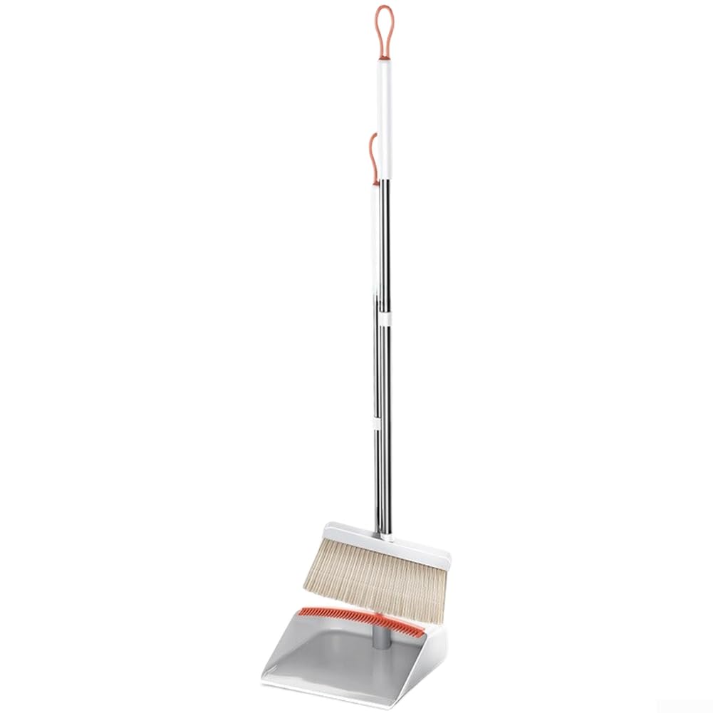 Set di spazzole verticali con spazzola integrata e impugnatura morbida, paletta alta per la pulizia di interni ed esterni, 90 cm (due)