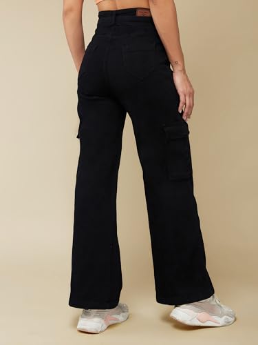Image of Miss Chase Women's Wide-Leg High-Rise Regular-Length Stretchable Shaping Denim Jeans