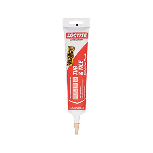 Loctite Polyseamseal Tub & Tile Adhesive Caulk Almond, 5.5 Fl Oz, Squeeze Tube