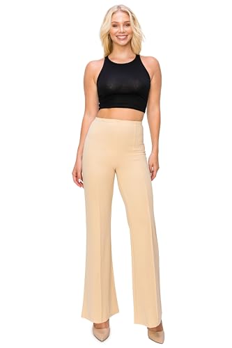 EttelLut Women's High Waist Palazzo Pants Comfy Light for Office and Casual Wear4