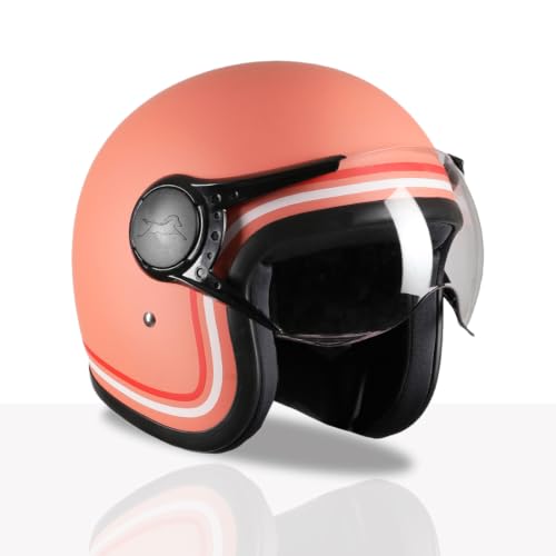Image of TVS MissFit Women's Open Face Helmet | Lightweight Shell | Pastel Colors Designed Exclusively for Women | Extreme Comfort Fit for Girls | Clear Visor | DOT & ISI Certified
