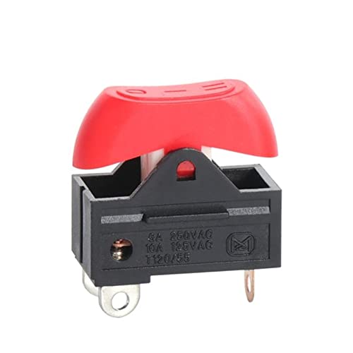 Interrupteur à bascule 3 positions KCD15-103/T rouge pour sèche-cheveux