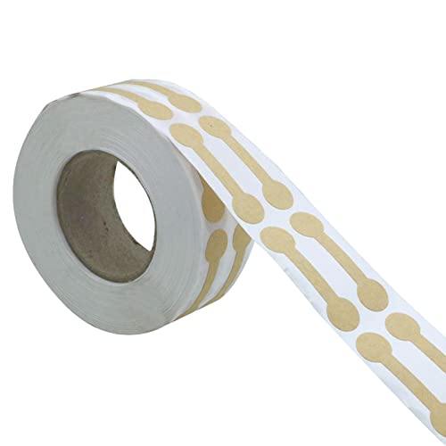 KOZEEY 500pcs autocollants d' de prix de bijoux, haltères courts auto-adhésifs Kraft s vierges s pour bagues sacs boucles, brun Cover