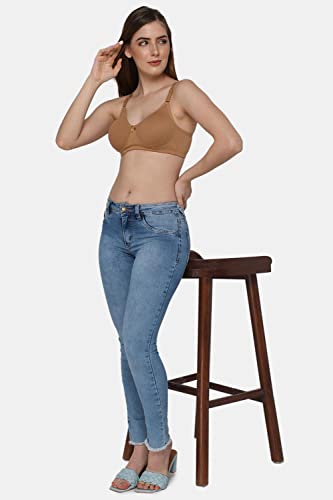 Image of INTIMACY LINGERIE Women's Cotton Brassiere | Non-Padded | Non-Wired | Full Coverage | Shaper Panel with Side Support Regular Bra | 1 Piece | (Def C P)