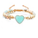 Women Handmade Boho Wrap Bracelets Natural Stone Variety Beads Strand Bracelet,Natural African Turqu