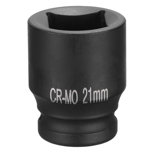 Sourcing map Enchufe cuadrado de 4 puntos de 1/2 pulgada de 21 mm métrico de impacto CR-MO ennegrecimiento