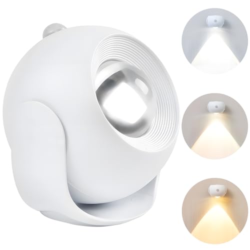 ELLECILA Outdoor Motion Sensor LED Spotlight, Battery Operated, White