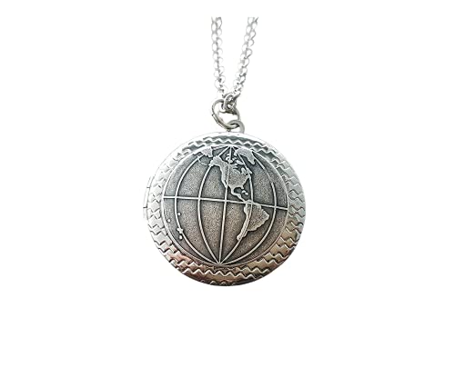 Handmade Silver Globe Locket Necklace