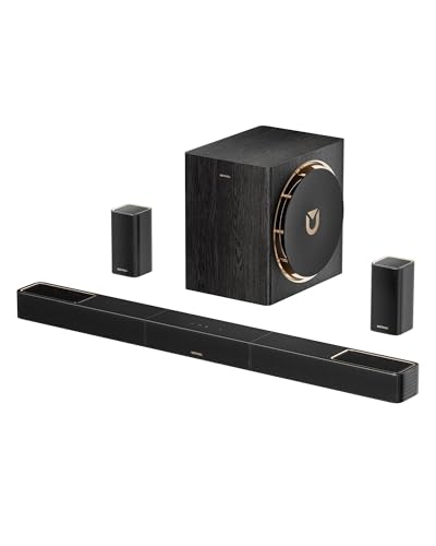 Image of ULTIMEA 5.1.4ch Sound Bar with Dolby Atmos, Wireless Surround Sound System for TV with 2 Surround Speakers, Sound Bar for Smart TV with 8" Subwoofer for Home Theater, BT 5.4, HDMI eARC, Skywave X50