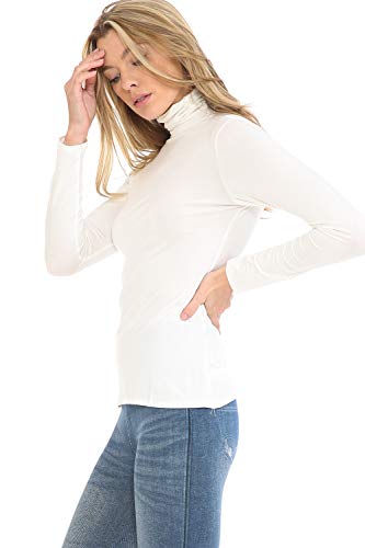 Image of Women's Lightweight Long Sleeve Turtleneck Top Pullover Sweater (S-3XL)