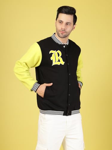 Image of Rigo Varsity Jacket for Men | Streetwear Varsity Jacket | Puff Print Varsity Jacket | Oversized Varsity Jacket for Men