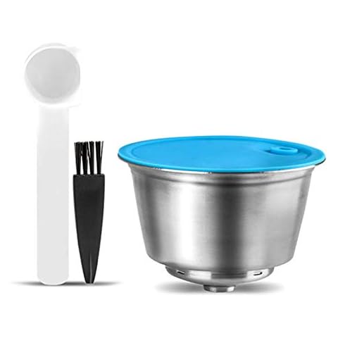 FOXNSK Refillable Coffee Capsule, Stainless Steel Coffee Capsule Filter Cup Reusable Coffee Capsule for Dolce Gusto Fragrant Coffee (Coffee Capsule) Cover