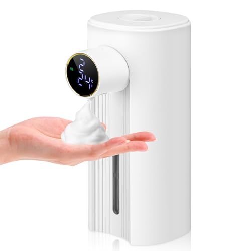 Automatic Soap Dispenser Foam Bathroom: White Plastic Rechargeable Modern Touchless Countertop 5 Adjustable Auto Smart Electric Foaming Soap Dispenser - Kitchen - Hand Dish Lotion Couple Kid