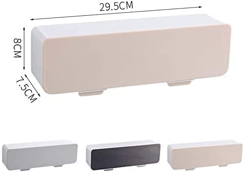 Image of Wall Mounted Spice Storage Box With Spoon For Kitchen, Multipurpose Self Adhesive Seasoning Masala Spice Rack Shelf With Cover,plastic spice rack masala organiser