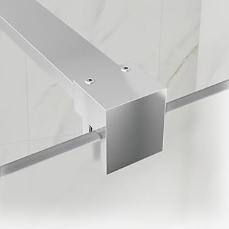 AQUARA 700 x 1900mm Shower Screen, Walk-in Shower Glass Panel with Support Bar – Reversible. Chrome Wet Room Shower Screen with 8mm Easy Clean Frosted Toughened Glass