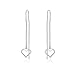 Produktbild Lange Lineare Leichte Herzketten Threader Ohrringe Für Frauen Teenager .925 Sterling Silber Stabilisierender U Haken