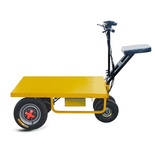 Camión eléctrico de plataforma resistente, carrito plano plegable de 1000 kg de capacidad, ideal para mudanzas en jardín y almacén