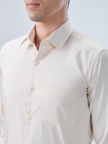 Image of Park Avenue Men Modern Slim Fit Structure Pattern Cotton Polyester Blend Semi Cutaway Collar Full Sleeve Formal Shirt