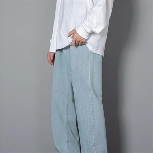Men's Solid Color Jeans – Casual Straight Wide-Leg Denim Pants for All Seasons3