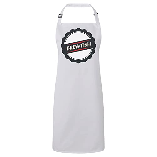Tablier cuisine premium blanc Brewtish lavable anti tache pour passionné cuisine