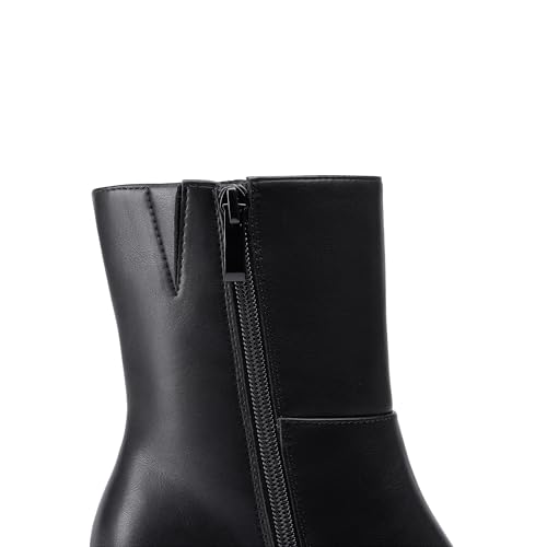 DREAM PAIRS Women's Platform Gogo Ankle Boots Chunky High Heels Square Toe Comfort Party Dress Side Zipper Booties Shoes for Women3