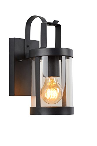 Applique murale LUCIDE LINDELO noire 1xE27 IP23 pour éclairage intérieur et extérieur