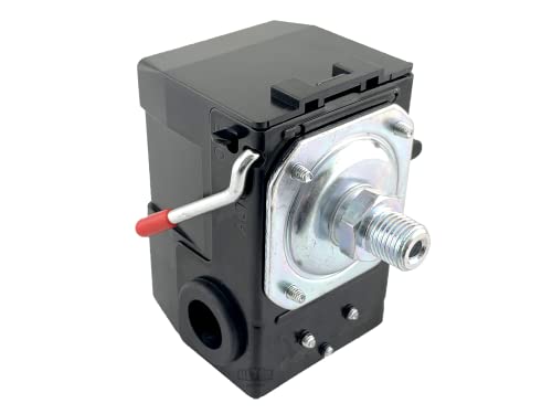 Air Pressure Switch Single 1/4" NPT Male port, 95-125 PSI, 20 Amp, Auto/Off Cut-Out Lever