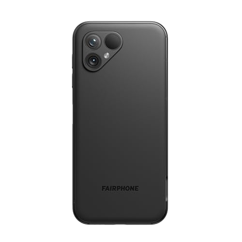 Fairphone 5 5G (GSM Unlocked, International Version) 128GB + 6GB RAM - Dual SIM (Nano-SIM + eSIM) Android 14 Smartphone (Matte Black)