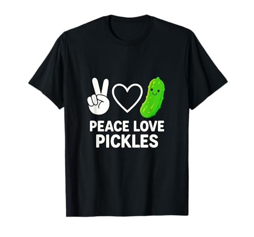 Peace Love Pickles - Retro Pickle Lover T-Shirt