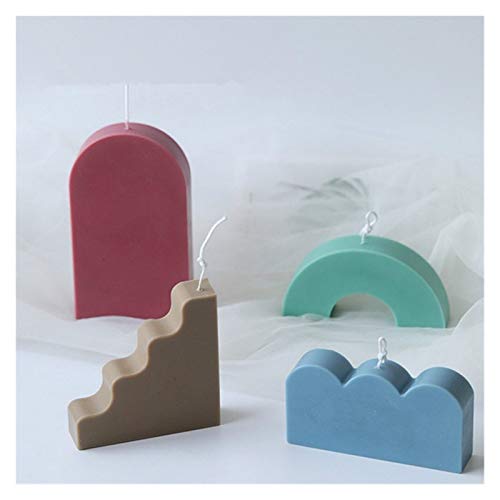 YSJJNDH Silikonform Neue DIY Kerzen Formen Wachs Kerzen Form Aromatherapie Gips Kerze 3D Bogenform Handmade Soja Würfel… – Bild 4