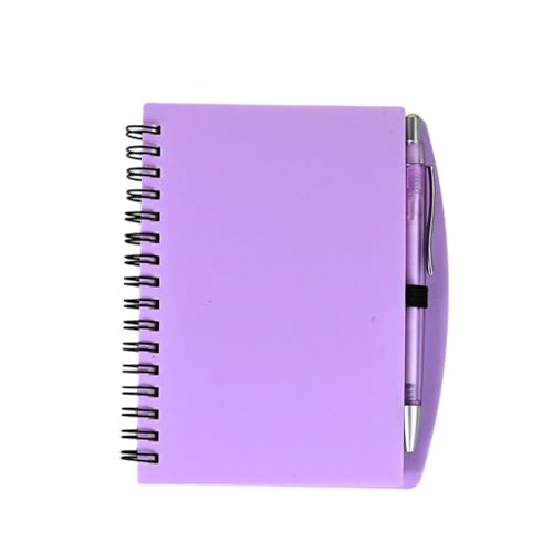 ノート大容量 社会人 学生 レディース おしゃれ 仕事 勉強用,ペン付き罫線、シンプルなカラー学生用、ワークブック、ルーズリーフ 文房具 ビジネス トラベル ジャーナル 5個 (A5,パープル)