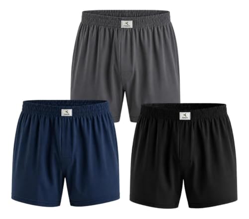 Kit 3 Cuecas Samba Canção Masculina, 100% Algodão, com Abertura Frontal Keeper (BR, Alfa, GG, Regular, Cores Sortidas)