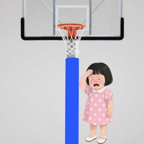 1" Thick Playground Pole Padding - Crash Mat for 3" to 10" Round Basketball Poles - Durable Wrap Around Protector for Basement & Garage (Blue, Dia-9.5"/24.1cm)