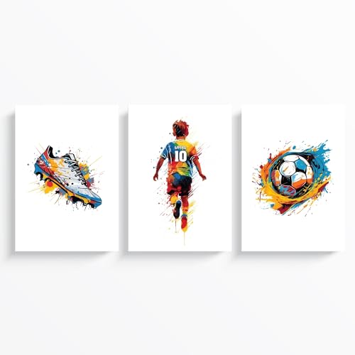 ayurvana: Set 3 Láminas Fútbol Color Personalizadas con Nombre y Número