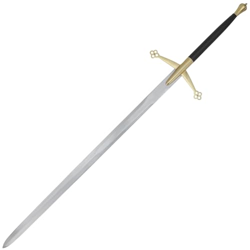 Armory Replicas Scottish Claymore Two-Handed Decorative Sword Replica 54 Inch Carbon Steel Blade with Leather Wrapped Handle