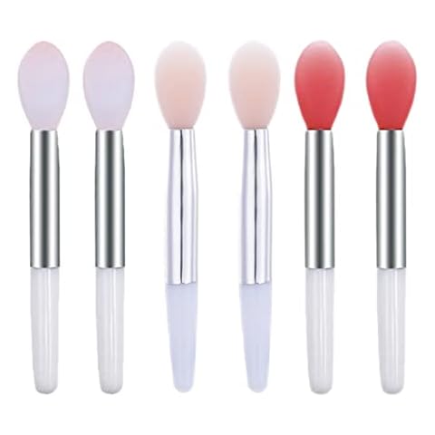 Silicone Lip Brushes Mini Lip Scrub Exfoliating Brush Reusable Lip Balm Applicators 6pcs for Lip Care Lip Gloss Lip Masks Eyeshadow Cover